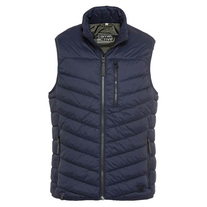 Camel Active Blue Recycled Quilted Gilet